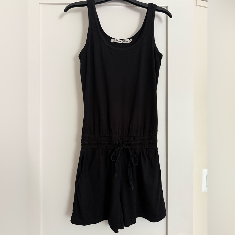 Michael Stars Black Drawstring Romper XS Drawstring Waist Summer Lounge